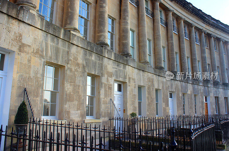 历史悠久的联排别墅/乔治王朝建筑/ Bath stone, Royal Crescent, Bath, England